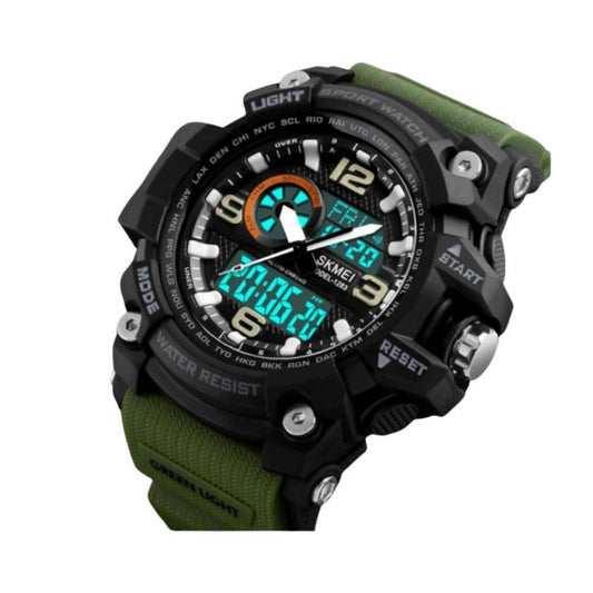 Reloj Skmei Dual Time 1283 Hombre Verde Militar