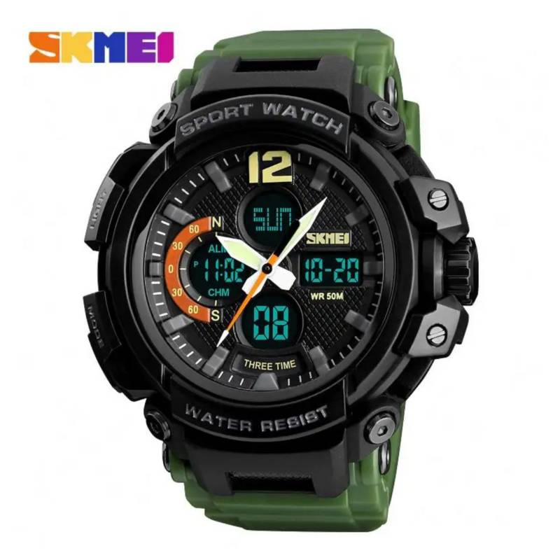 Reloj Skmei Deportivo Dual Timer 1343 Verde Militar