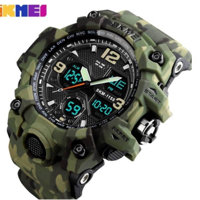 Reloj Skmei 1155 Dual Camuflado Verde